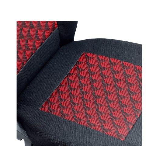 Pokrowiec na fotel kierowcy - czarny, czerwone piramidy 3D Pokrowiec na fotel kierowcy - czarny, czerwone piramidy 3D